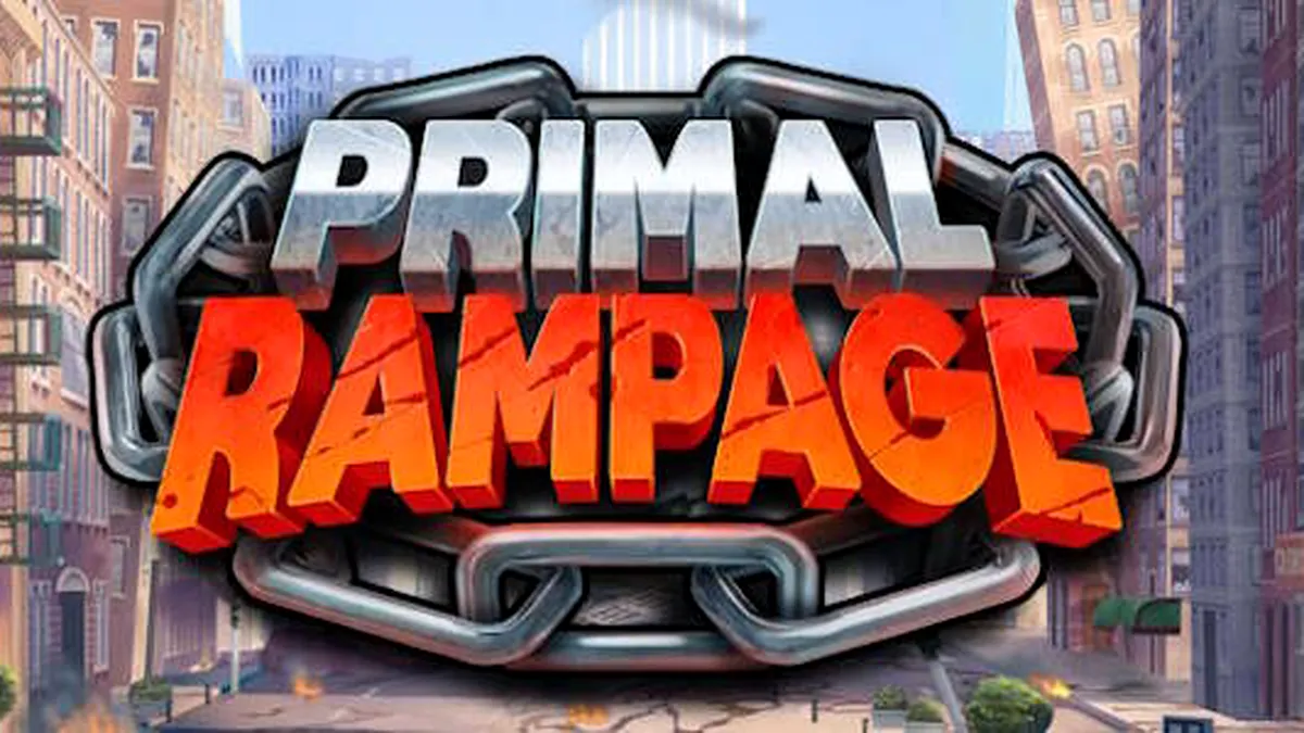 Cenário da selva de Primal Rampage com o guardião Korrak ao fundo