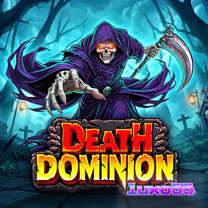 Interface do jogo de slot Death Dominion com tema gótico